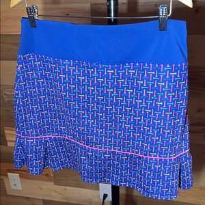 Birdies Blue and Pink Geometric Golf Mini Skirt